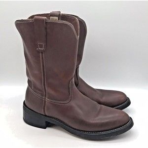 Georgia Boot Farm & Ranch Shoes Men's 10.5D Brown Leather 552 Western Work Boots